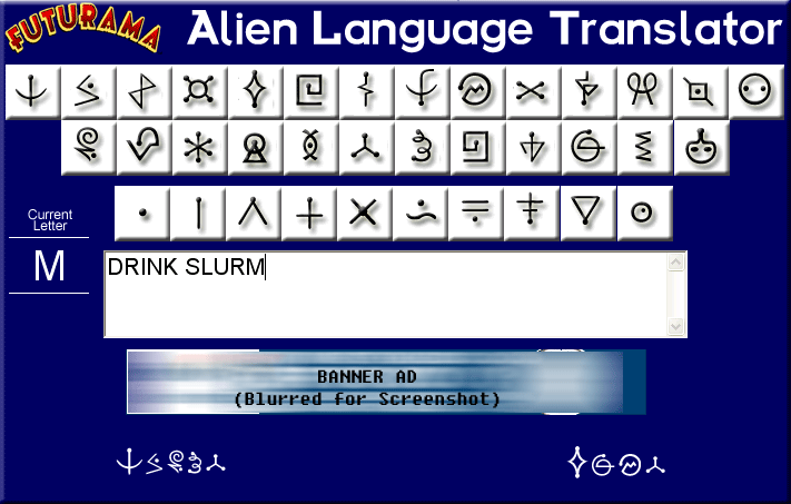 Futurama Language Decoder Screenshot